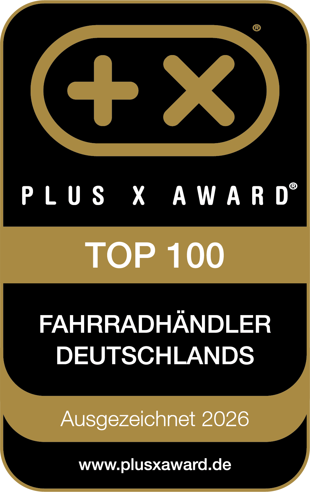 Licorne Bike TOP 100 Fahrradhändler Deutschland 2026 PLUS X AWARD