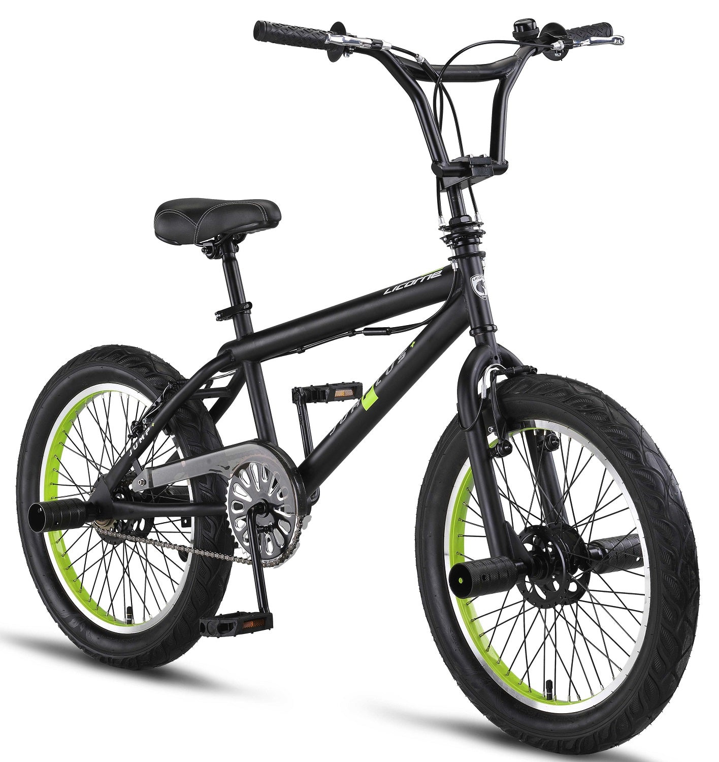 Licorne Bike Jump Premium BMX 360° Rotor-System, 4 pegs en acier, protège chaîne, roue libre