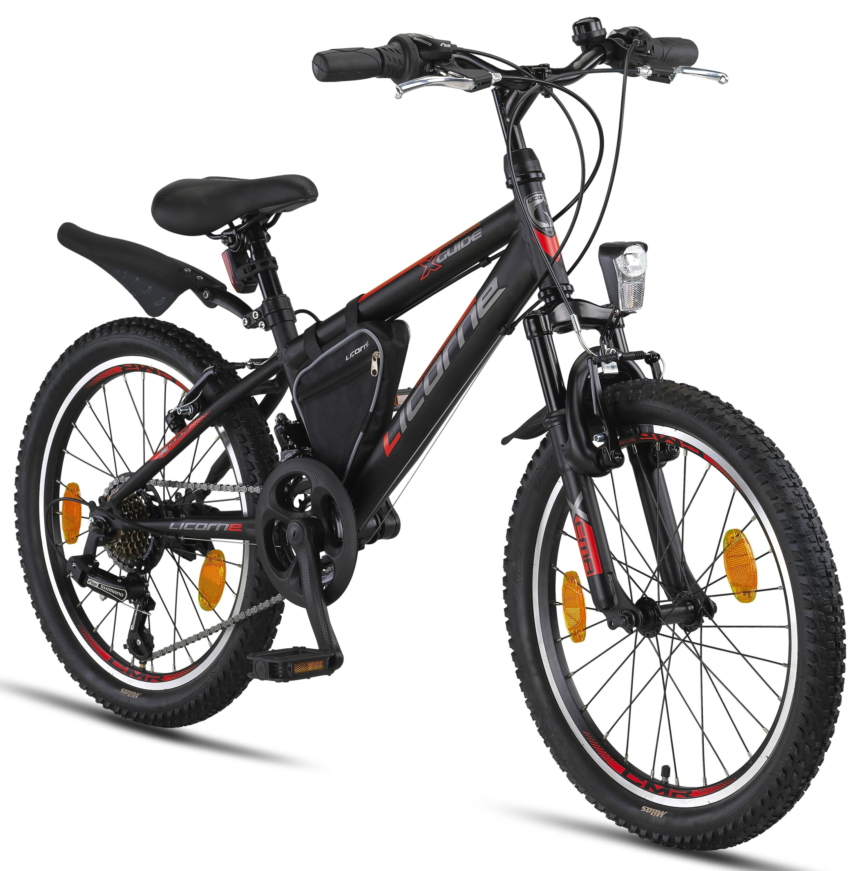 Licorne Bike Guide Bicicleta de montaña Premium en 20, 24 y 26 pulgadas - bicicleta para niñas, niños, hombres y mujeres - cambio de velocidades Shimano 21, bicicleta para niños, niños