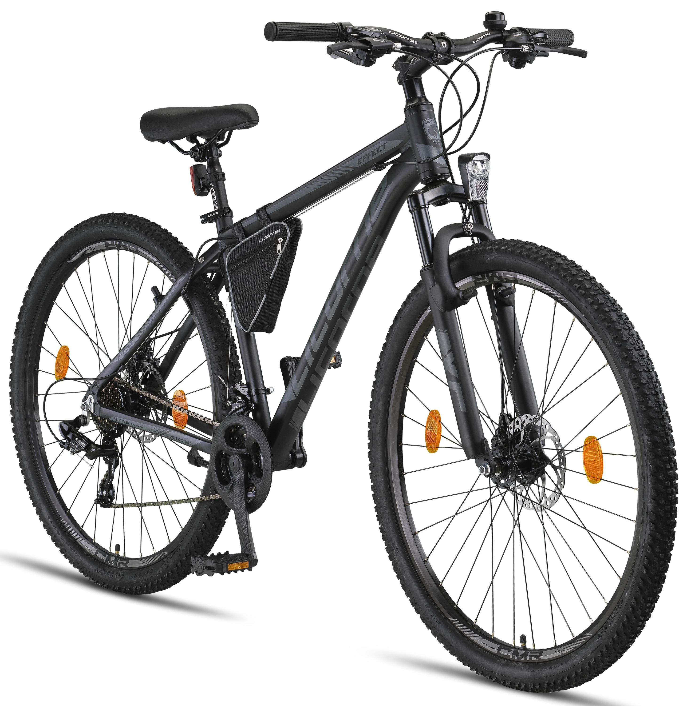 Licorne Bike Effect Premium Mountainbike en 26, 27,5 et 29 pouces - vélo pour garçons, filles, hommes et femmes - dérailleur Shimano 21 vitesses - vélo homme