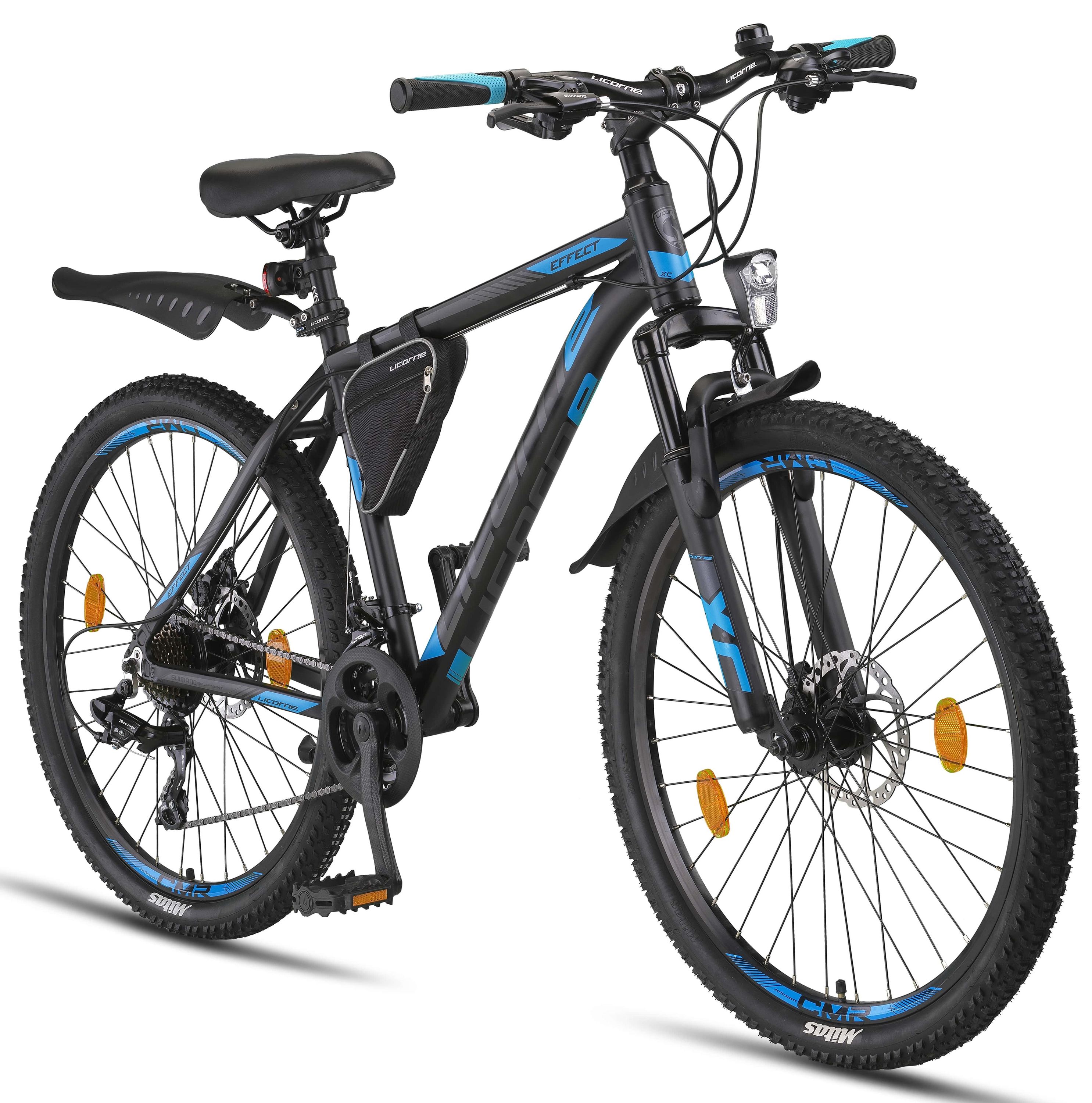 Licorne Bike Effect mountain bike premium da 26, 27,5 e 29 pollici - bici per ragazzi, ragazze, uomini e donne - cambio Shimano a 21 velocità - bici da uomo