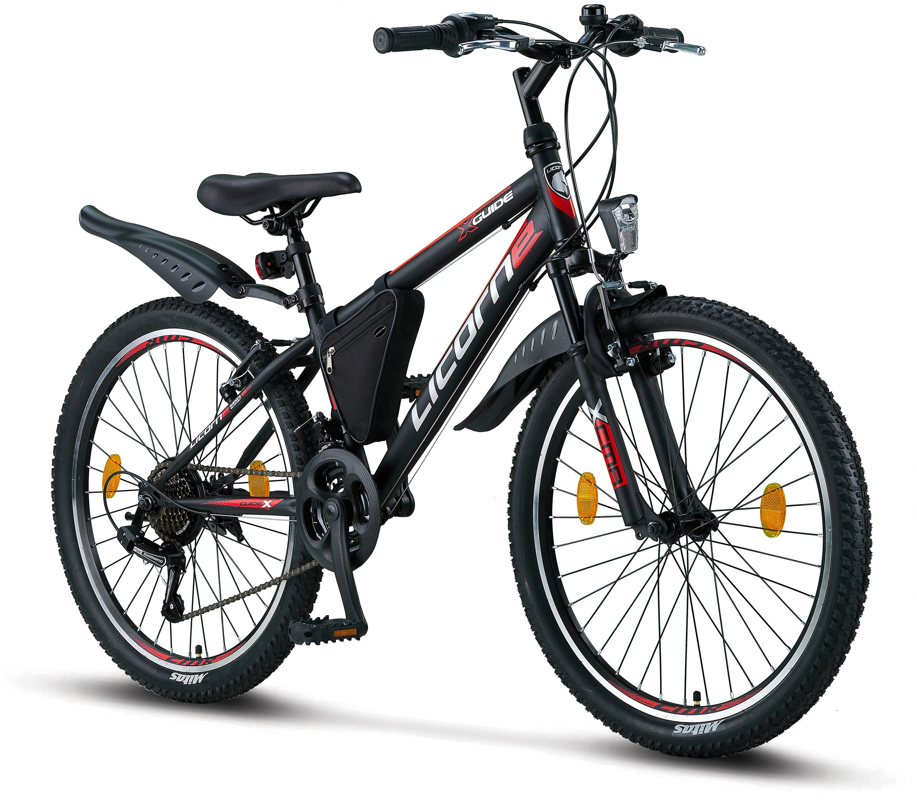 Licorne Bike Guide Bicicleta de montaña Premium en 20, 24 y 26 pulgadas - bicicleta para niñas, niños, hombres y mujeres - cambio de velocidades Shimano 21, bicicleta para niños, niños