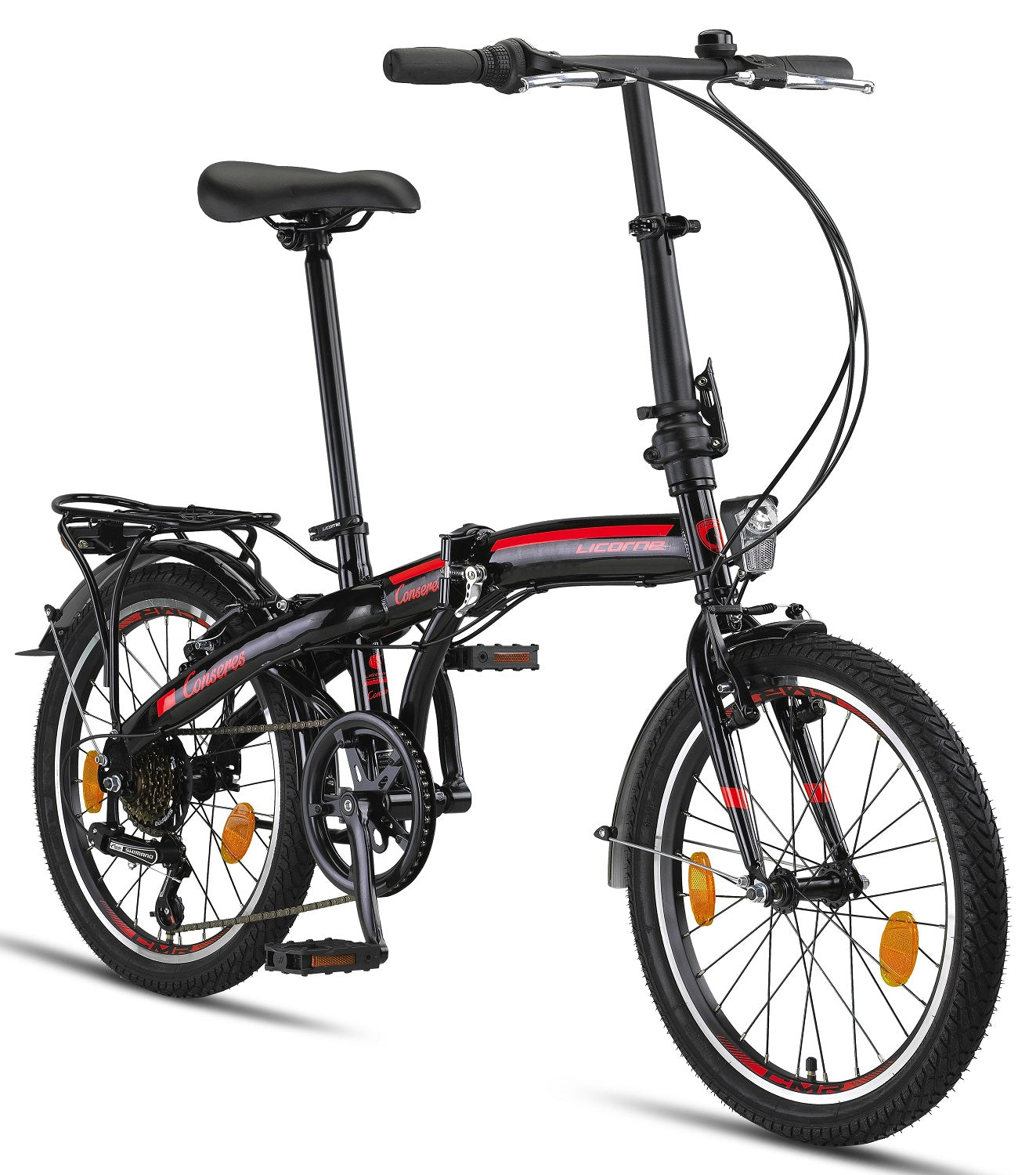 Licorne Bike Conseres Premium Folding Bike in 20 inch - bike for men, boys, girls and women - Shimano 6 gears - Dutch bike