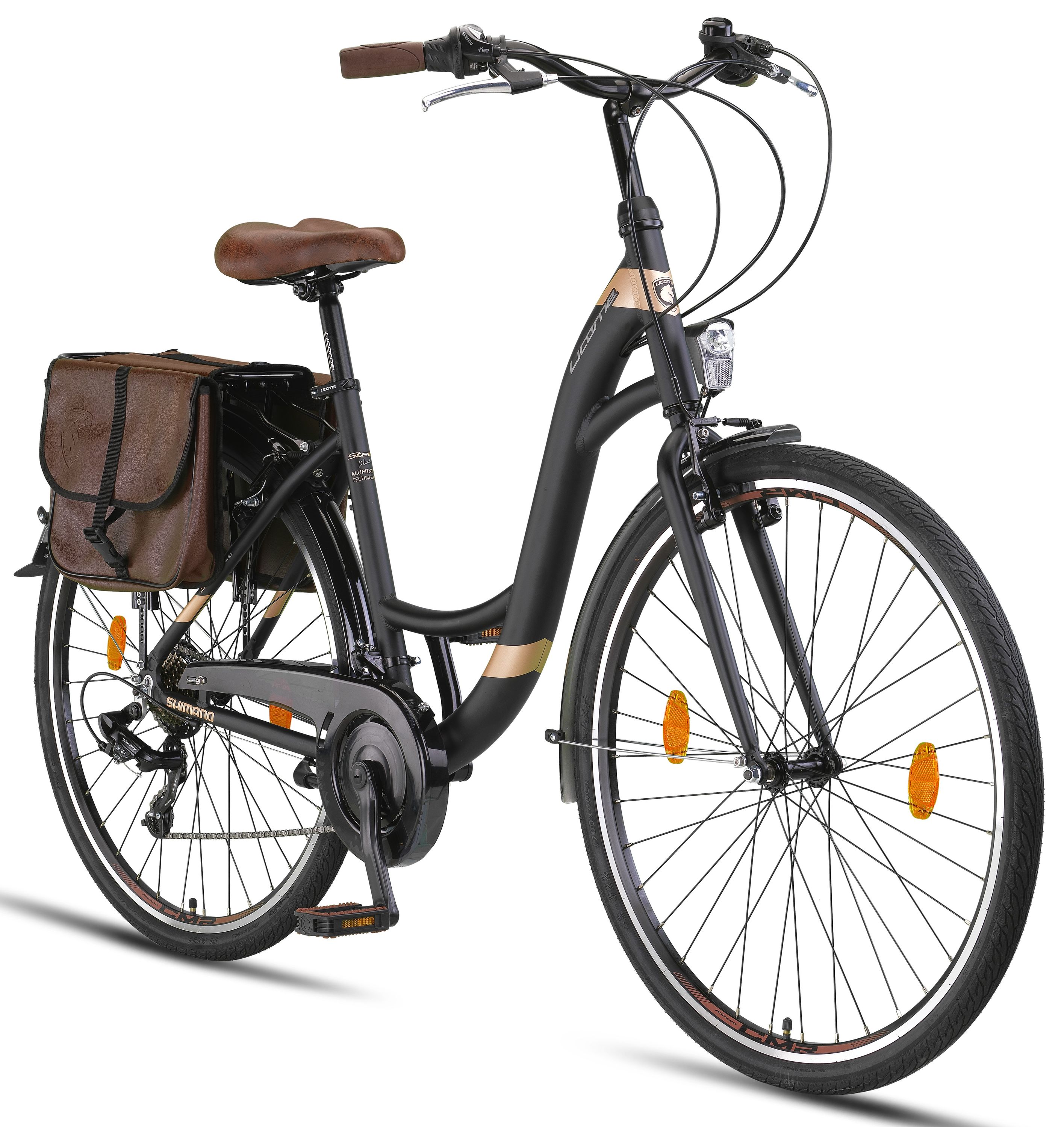 Licorne Bike Stella Plus Premium City Bike en pulgadas de aluminio para niñas, niños, hombres y mujeres - 21 velocidades - Bicicleta Holland
