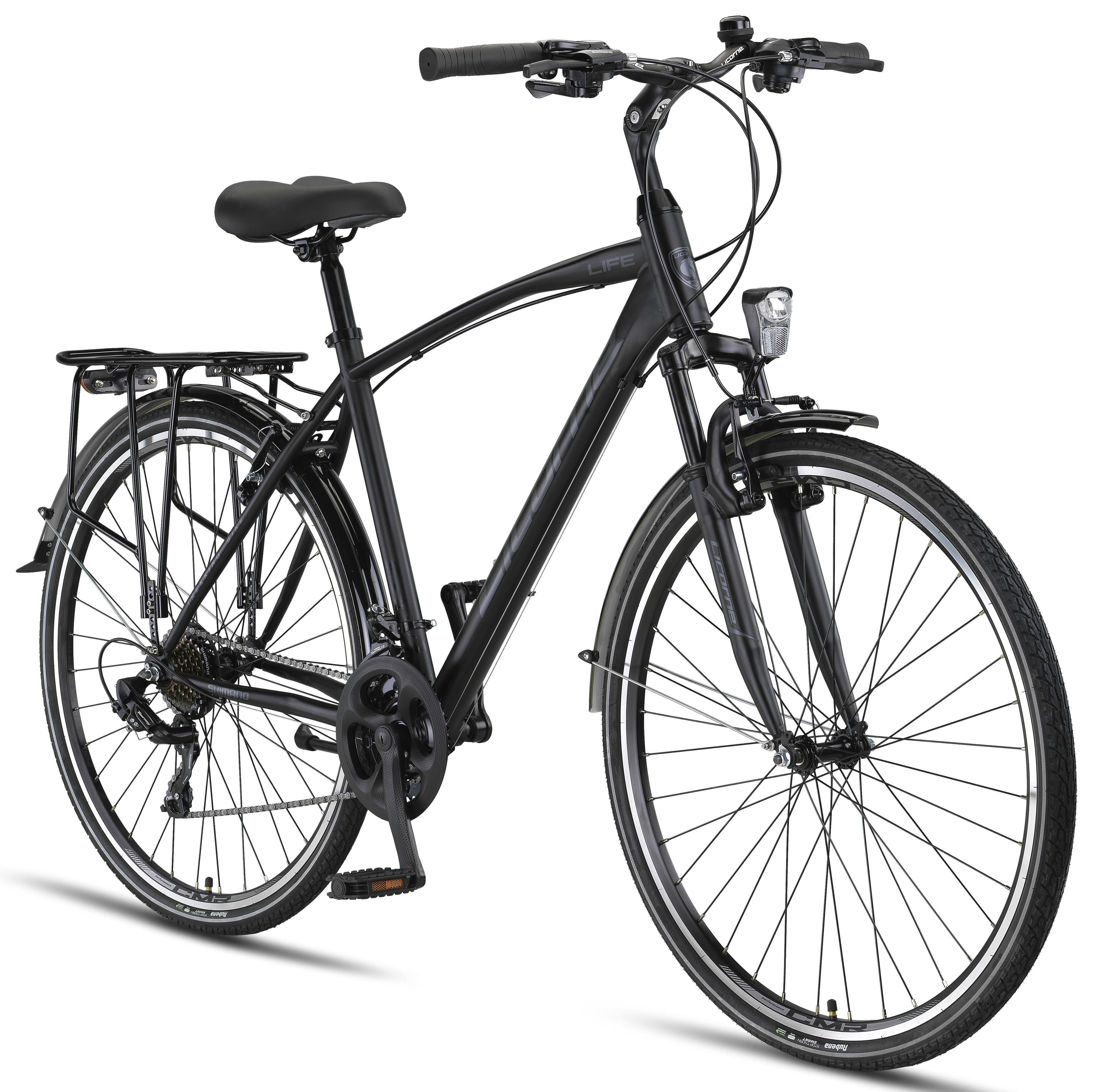 Licorne Bike Life M-V-ATB Premium Trekking Bike in 28 inch - Bicycle for men, boys, ladies and men - Shimano 21 speed shifting - Men's City Bike - Men's Bike