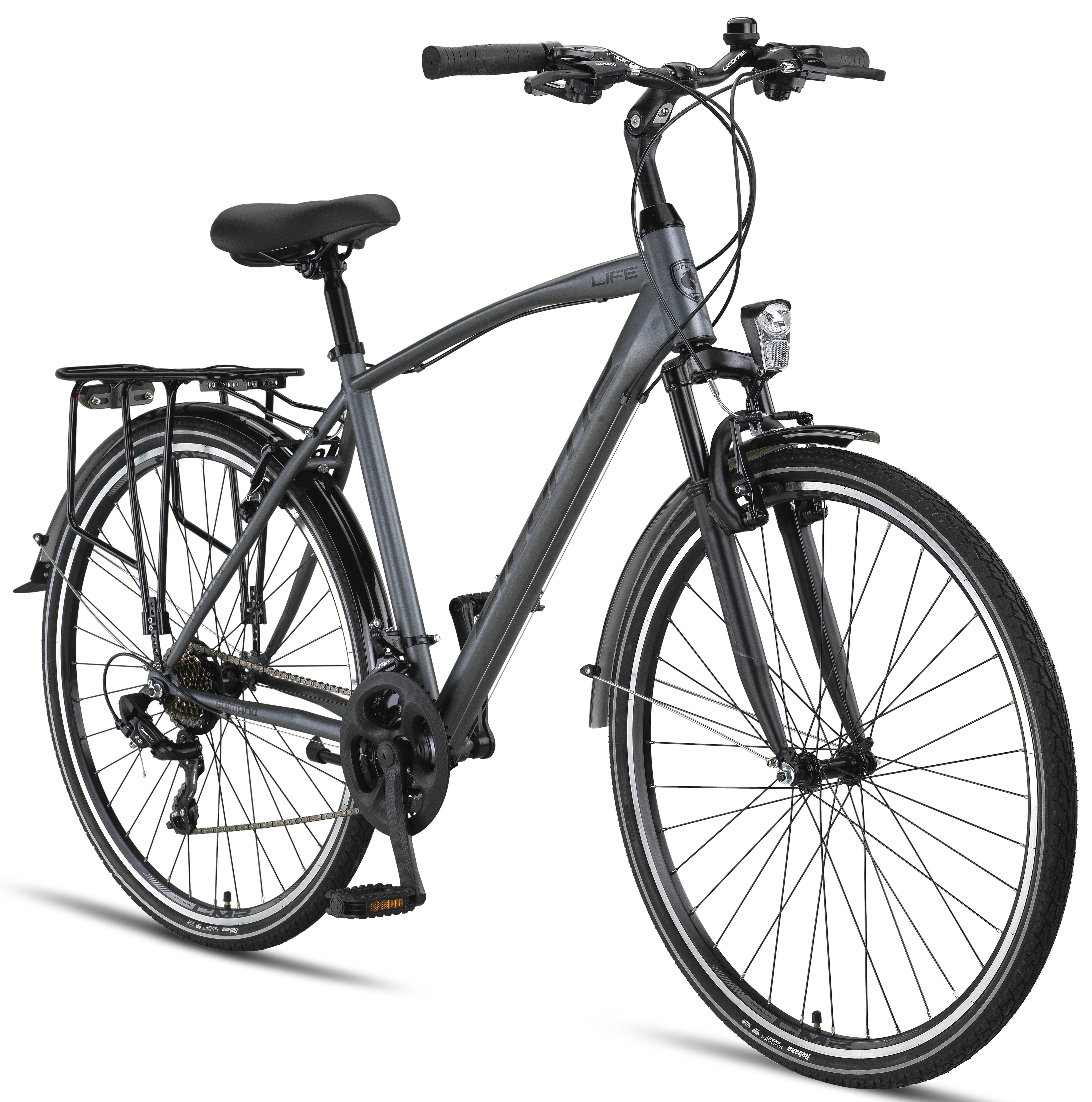 Licorne Bike Life M-V-ATB Premium Trekking Bike in 28 inch - Bicycle for men, boys, ladies and men - Shimano 21 speed shifting - Men's City Bike - Men's Bike