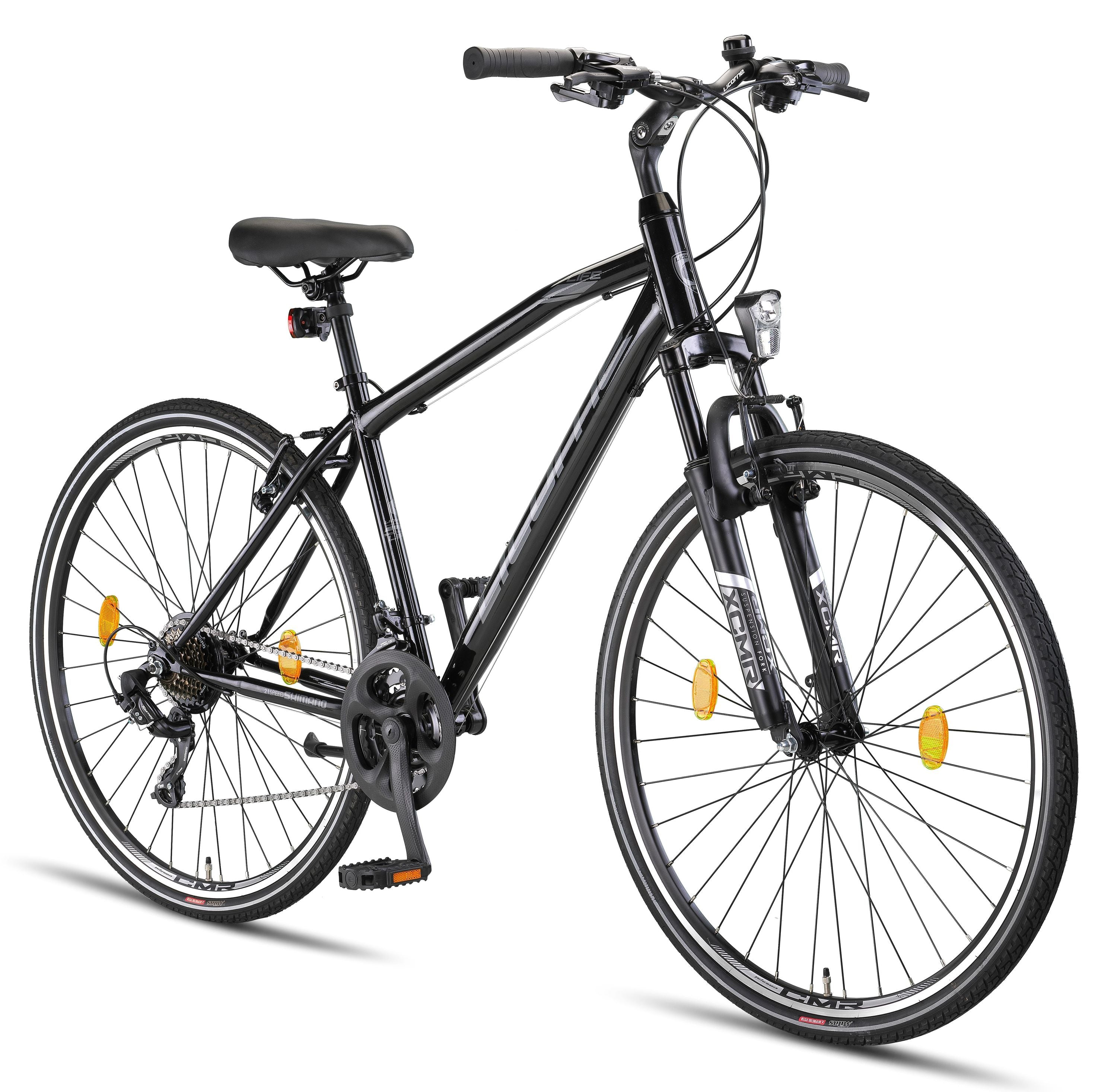 Licorne Bike Life M-V Premium Trekking Bike en 28 pouces - Vélo pour garçons, filles, femmes et hommes - Shimano 21 vitesses - Vélo pour hommes - Vélo pour garçons