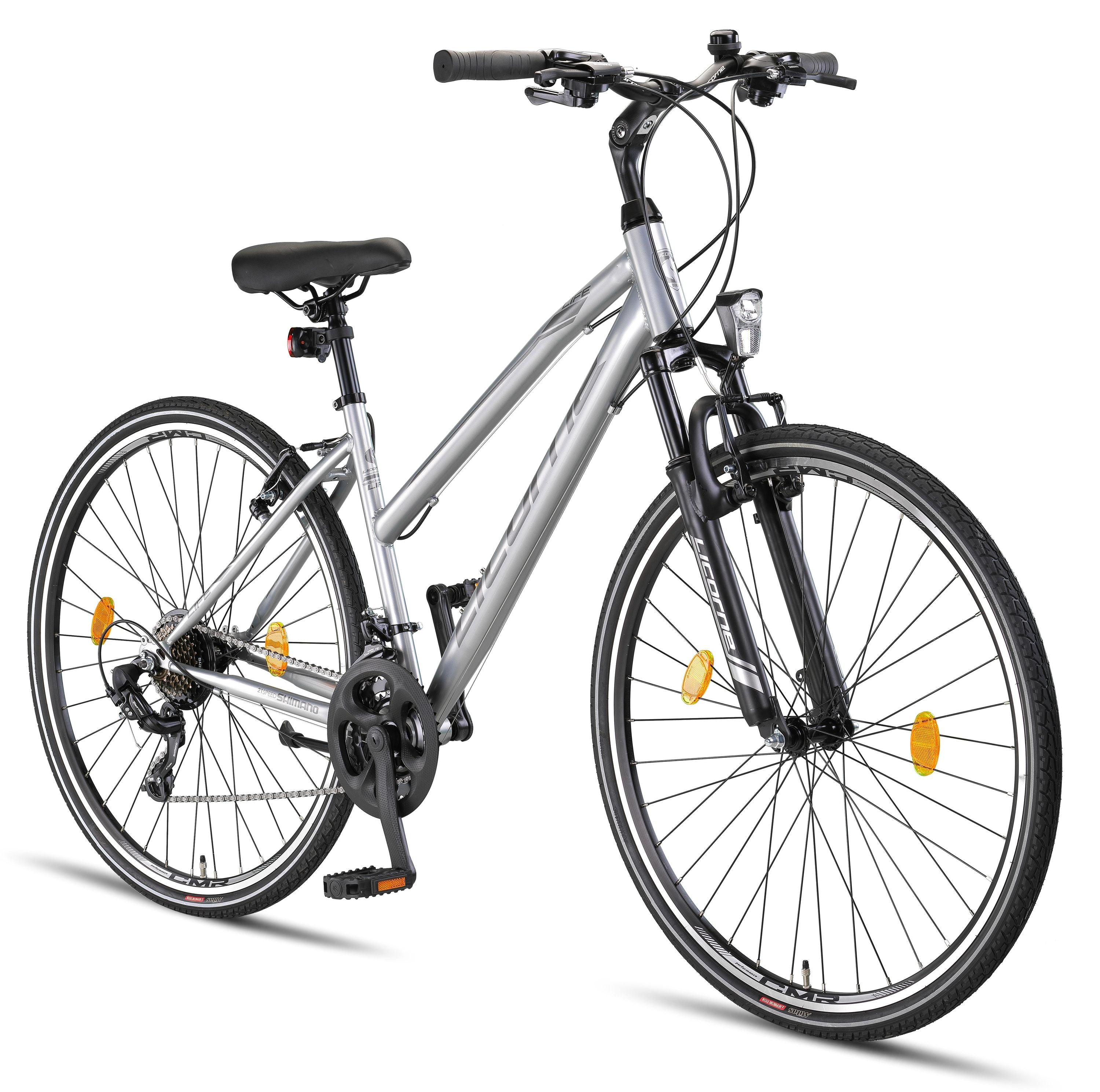 Licorne Bike Life-L-V Premium Trekking Bike en 28 pulgadas - Bicicleta para niños, niñas, señoras y hombres - Shimano 21 velocidades - Bicicleta de montaña - Bicicleta de cross