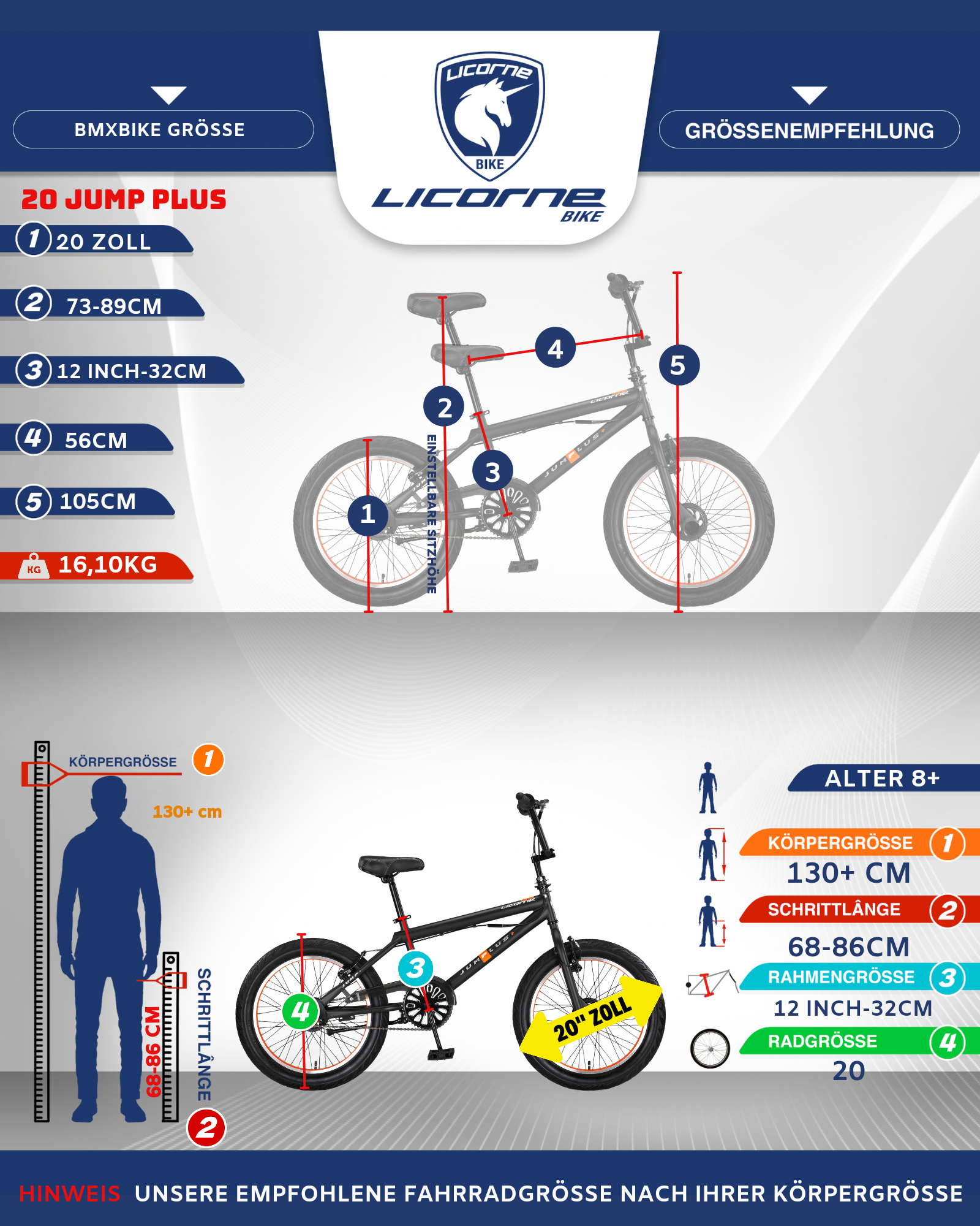 Licorne Bike Jump Premium BMX 360° Rotor-System, 4 pegs en acier, protège chaîne, roue libre